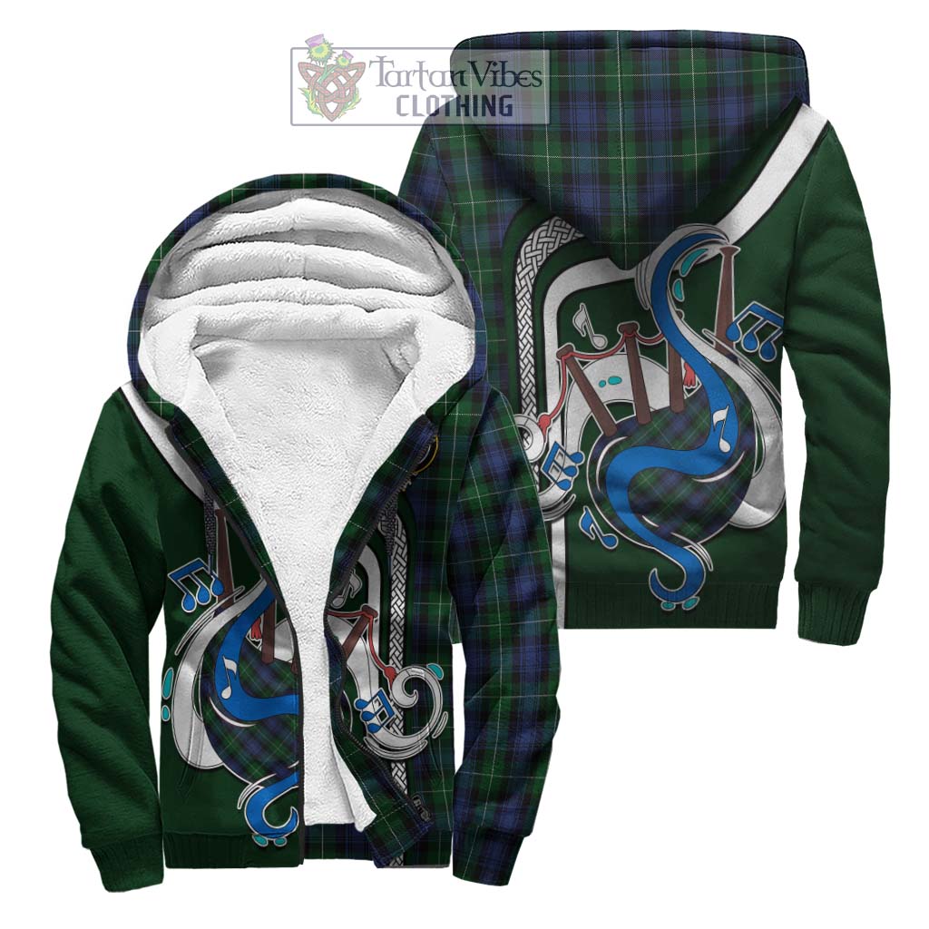 Tartan Vibes Clothing Lamont #2 Tartan Sherpa Hoodie with Epic Bagpipe Style