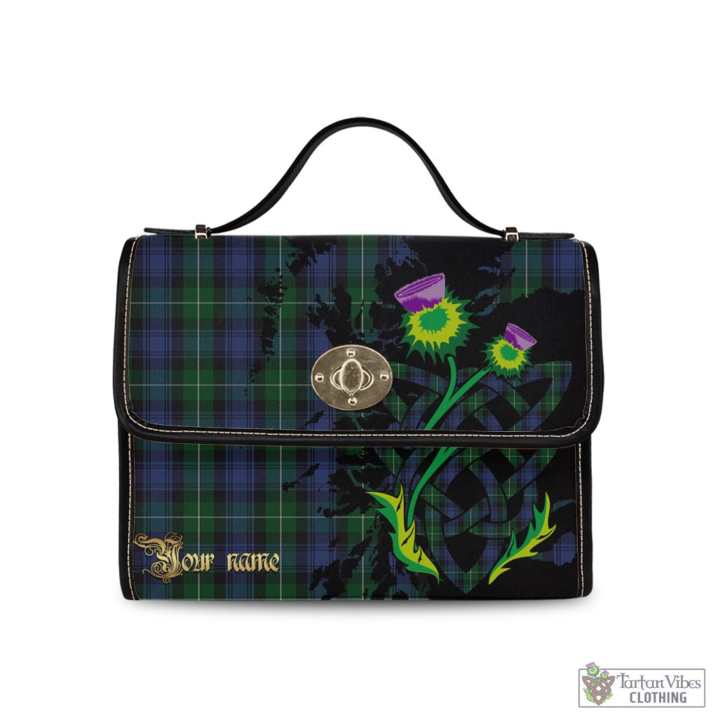 Tartan Vibes Clothing Lamont #2 Tartan Waterproof Canvas Bag with Scotland Map and Thistle Celtic Accents