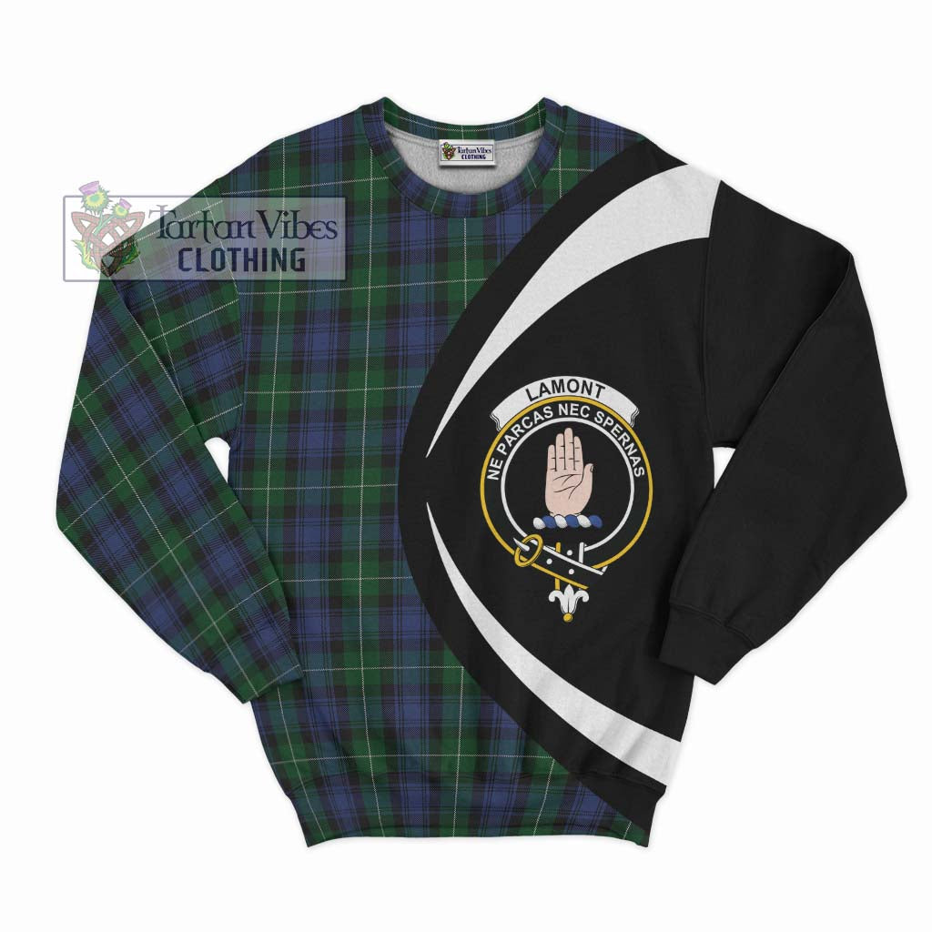 Tartan Vibes Clothing Lamont #2 Tartan Sweatshirt with Family Crest Circle Style