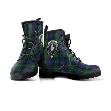 Lamont #2 Tartan Leather Boots with Family Crest