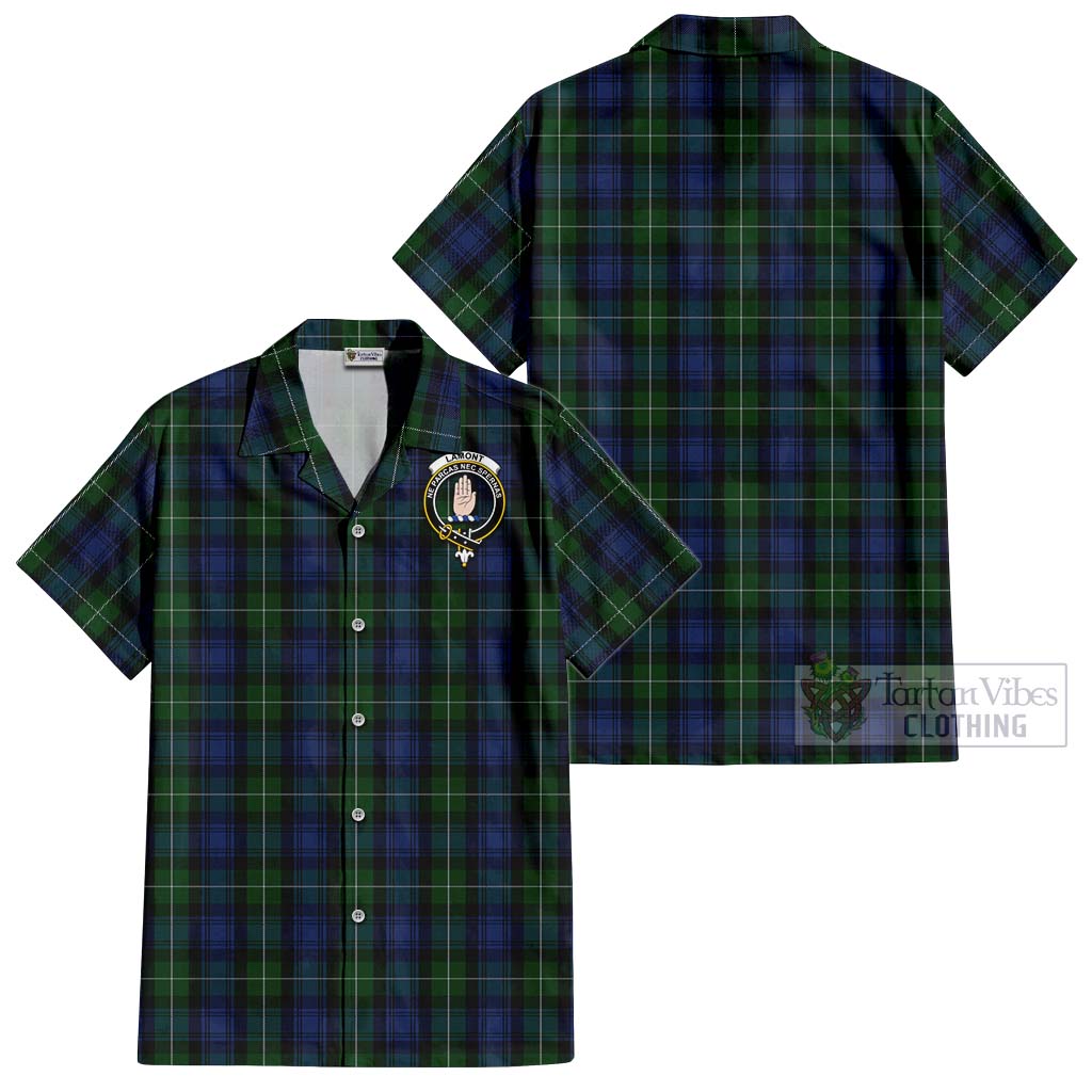 Tartan Vibes Clothing Lamont #2 Tartan Cotton Hawaiian Shirt with Family Crest