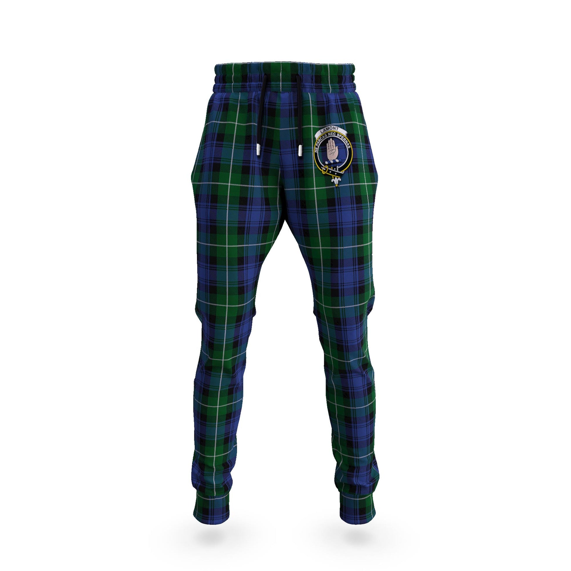 Lamont #2 Tartan Joggers Pants with Family Crest - Tartanvibesclothing Shop