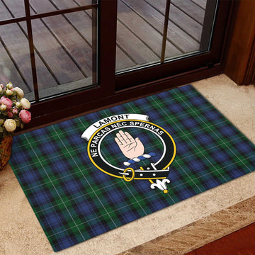 Lamont #2 Tartan Door Mat with Family Crest