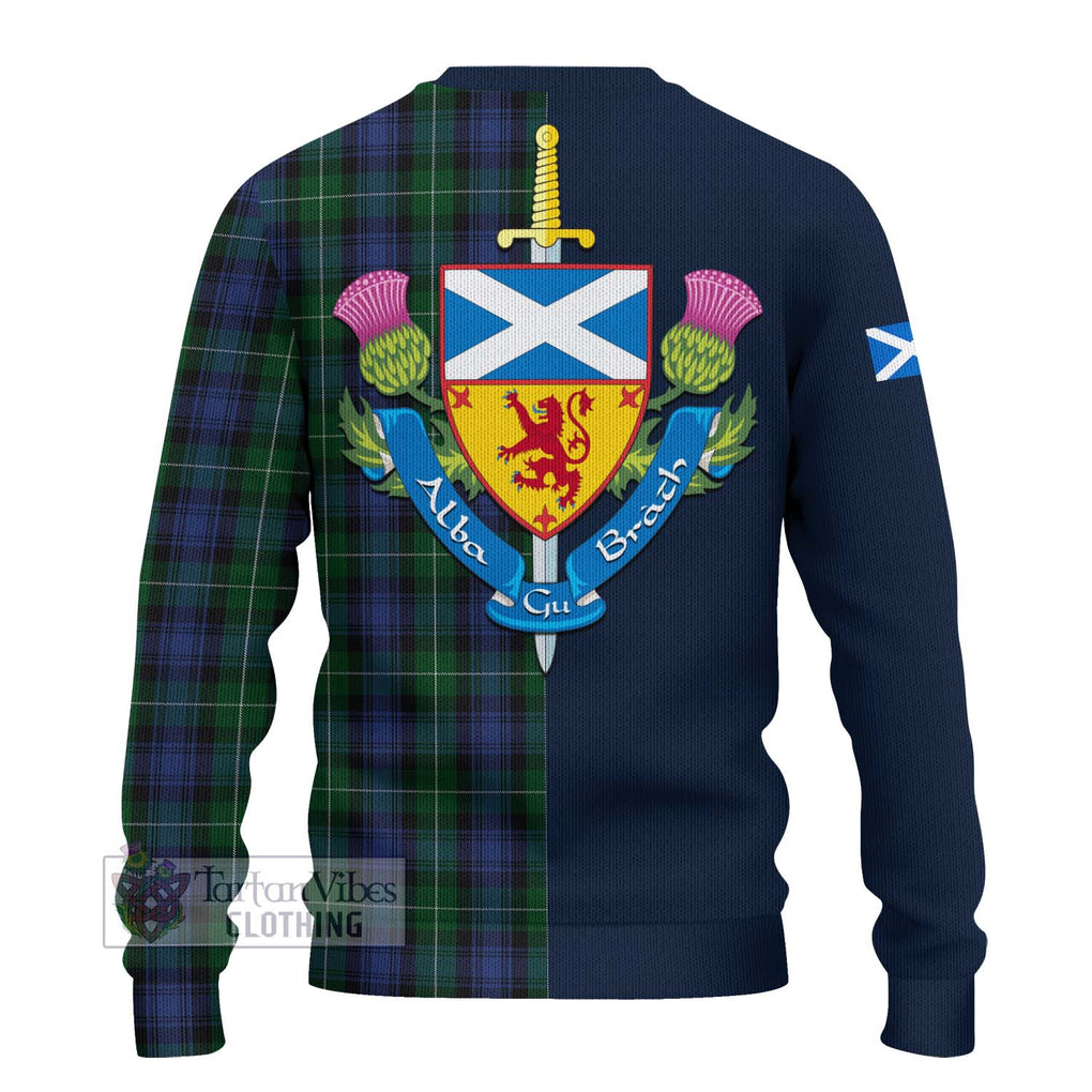 Tartan Vibes Clothing Lamont #2 Tartan Knitted Sweater with Scottish Lion Royal Arm Half Style