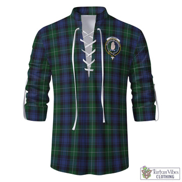 Lamont #2 Tartan Men's Scottish Traditional Jacobite Ghillie Kilt Shirt with Family Crest