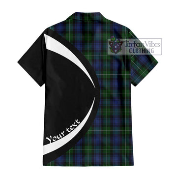 Lamont #2 Tartan Short Sleeve Button Up with Family Crest Circle Style