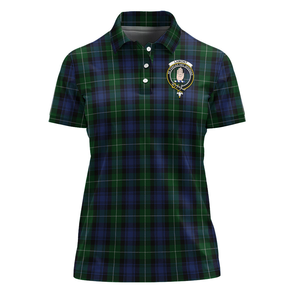 Lamont #2 Tartan Polo Shirt with Family Crest For Women - Tartan Vibes Clothing