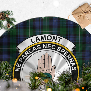 Lamont #2 Tartan Christmas Tree Skirt with Family Crest