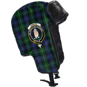 Lamont #2 Tartan Winter Trapper Hat with Family Crest