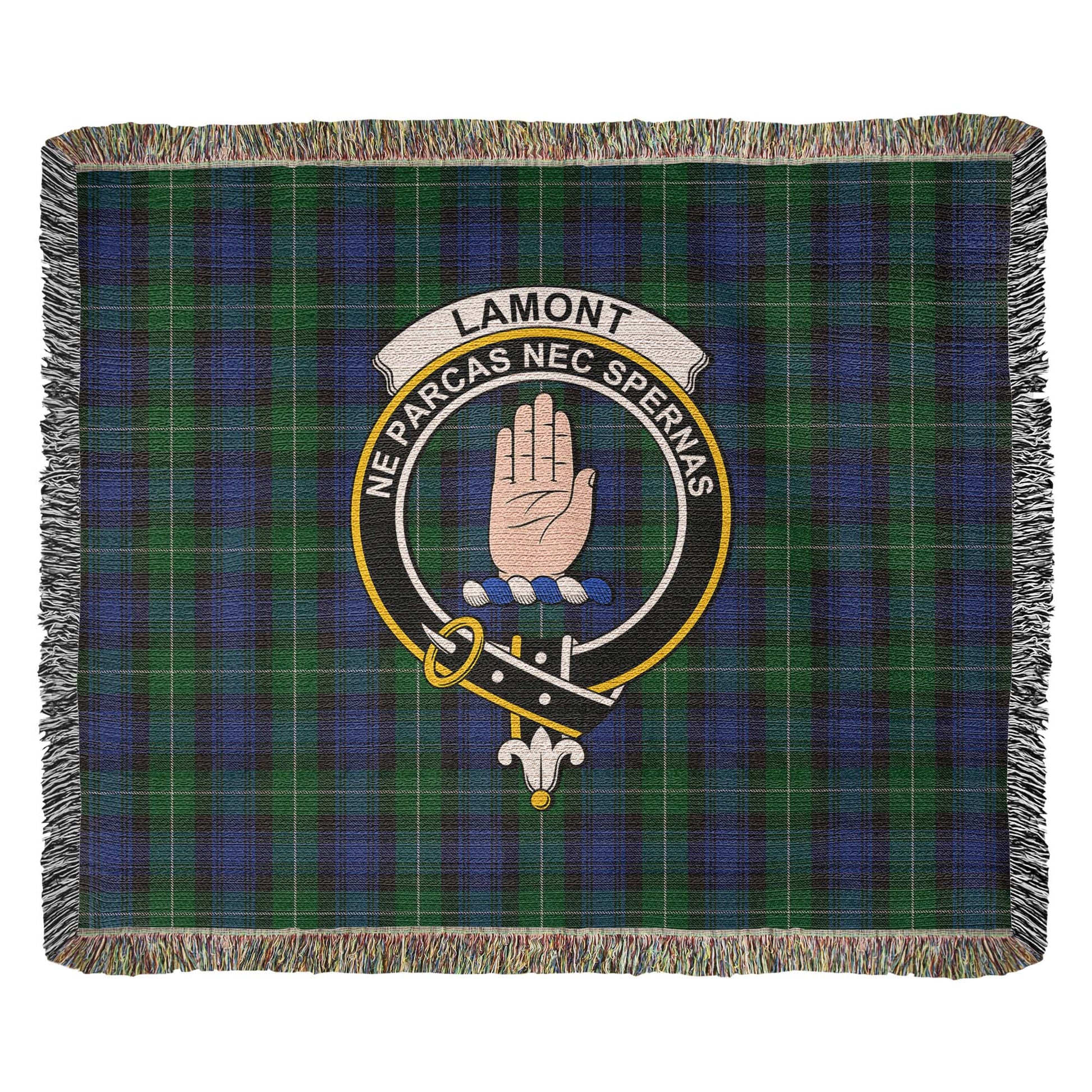 Tartan Vibes Clothing Lamont #2 Tartan Woven Blanket with Family Crest