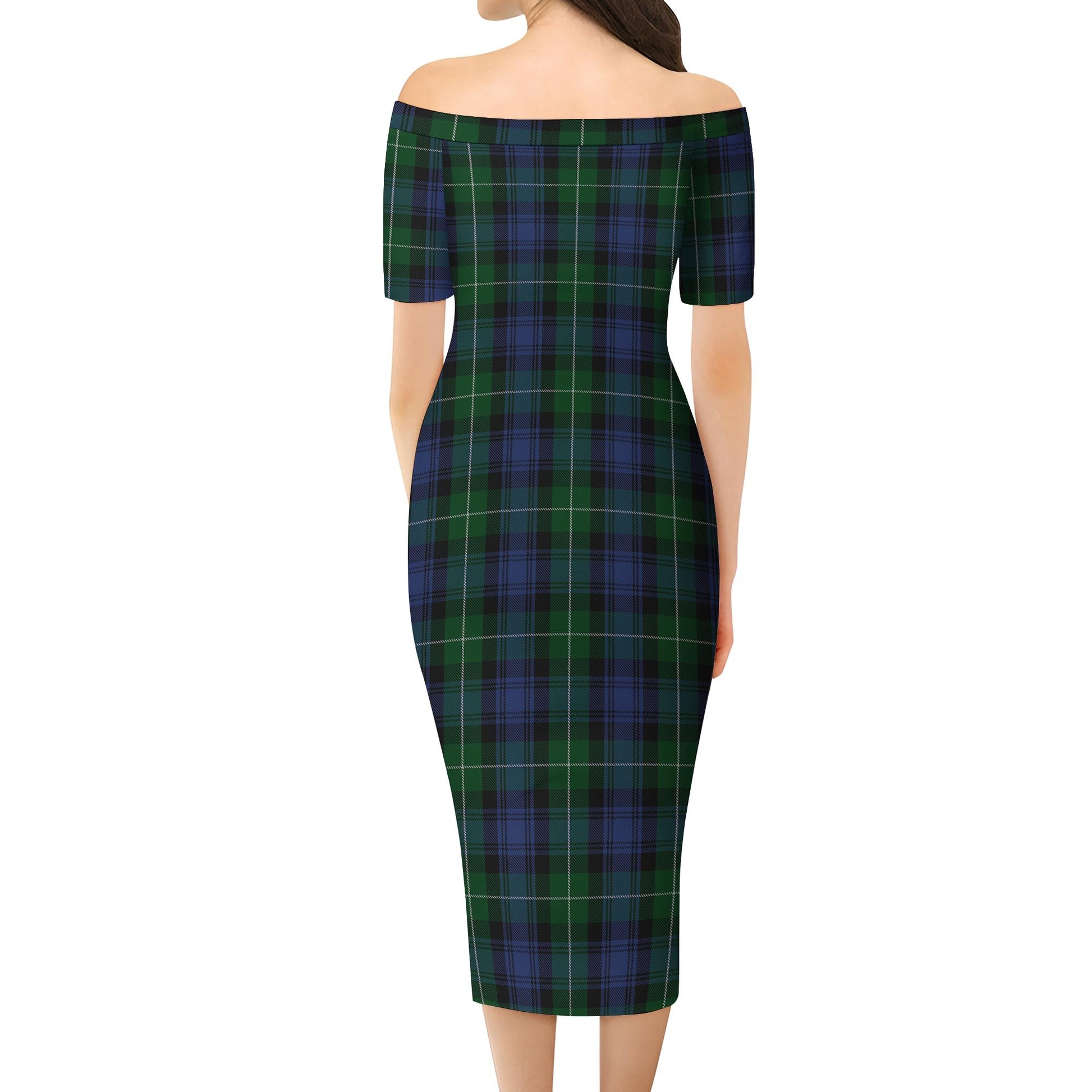 Lamont #2 Tartan Off Shoulder Lady Dress - Tartanvibesclothing Shop