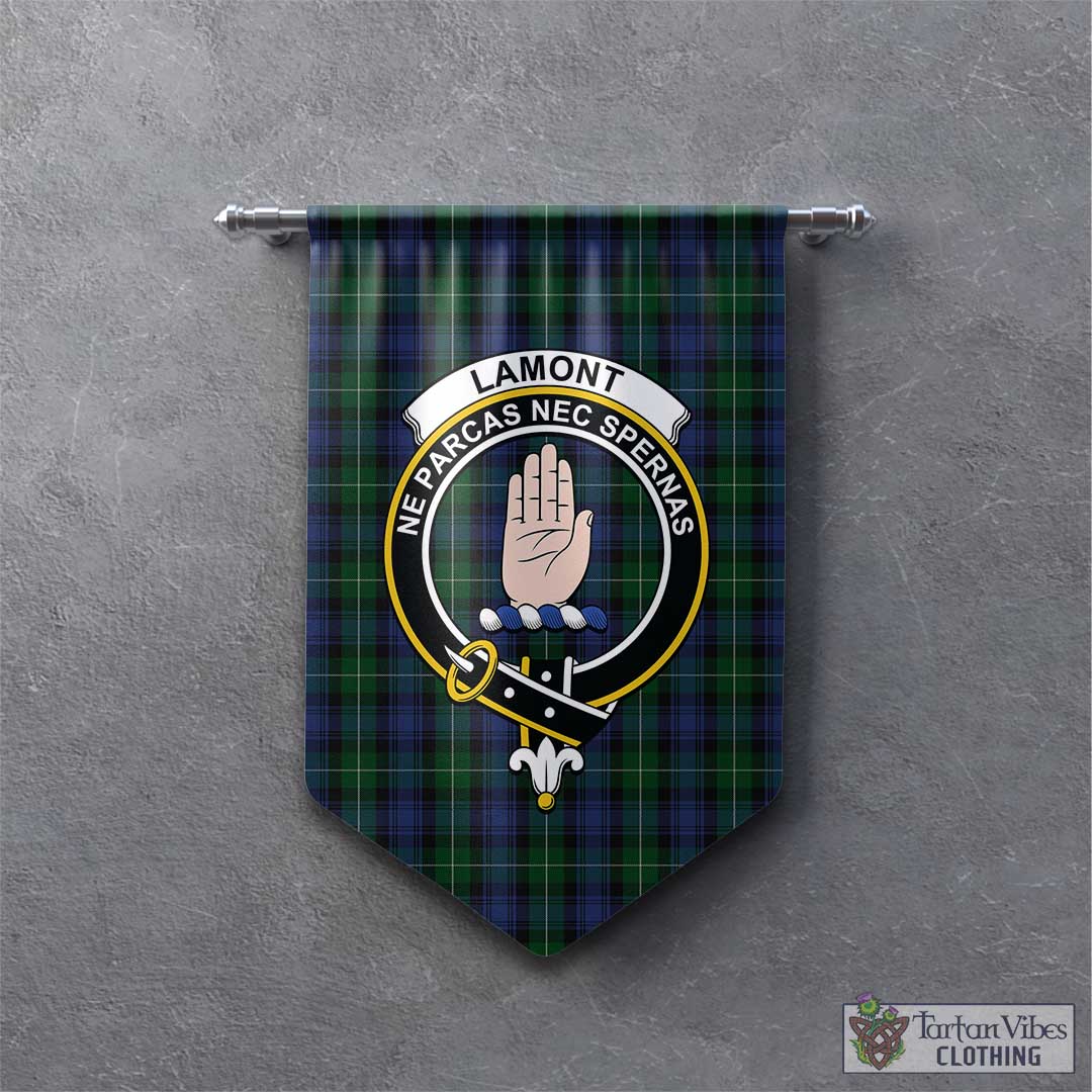 Tartan Vibes Clothing Lamont #2 Tartan Gonfalon, Tartan Banner with Family Crest