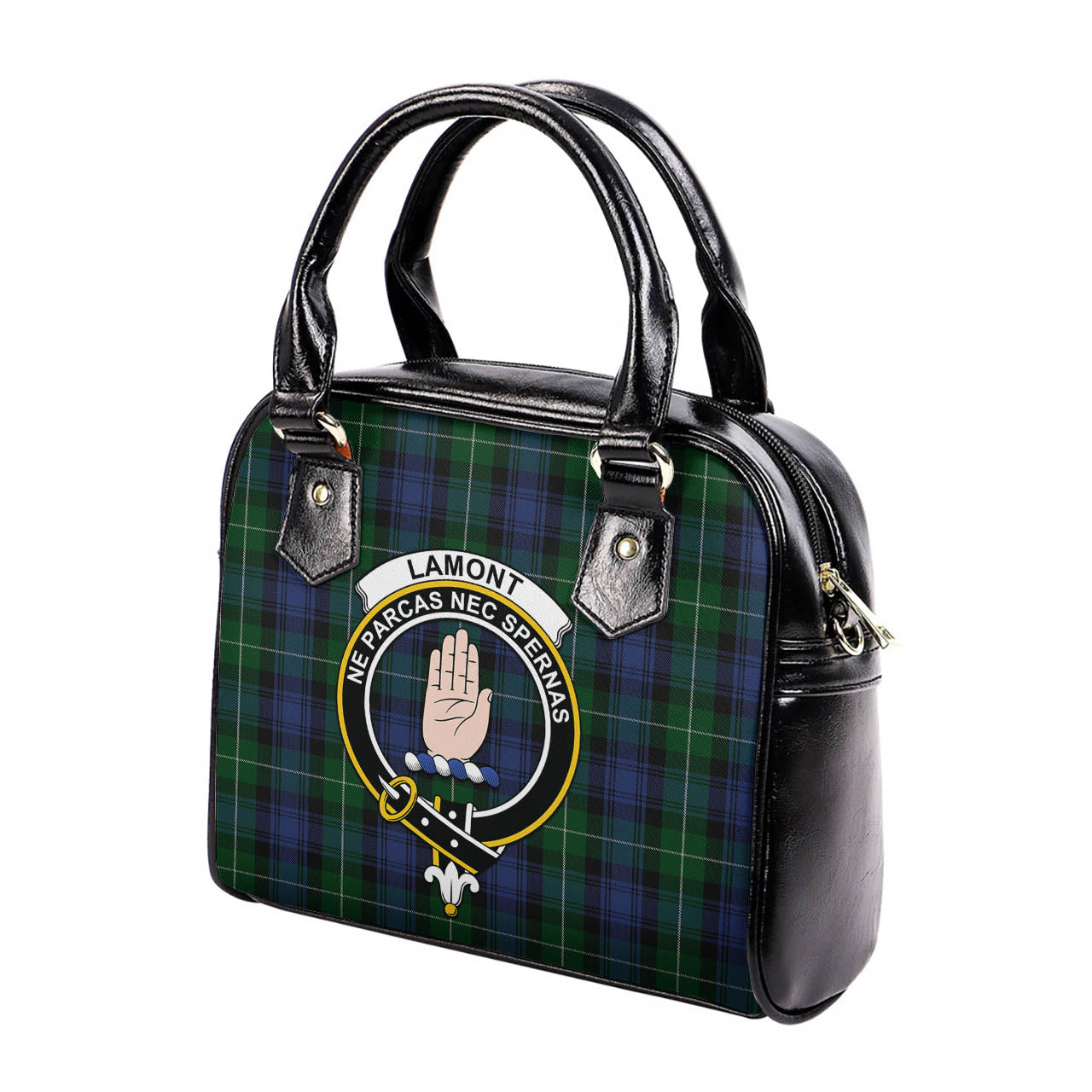 Lamont #2 Tartan Shoulder Handbags with Family Crest - Tartanvibesclothing Shop