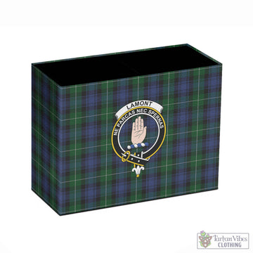 Lamont #2 Tartan Pen Holder with Family Crest