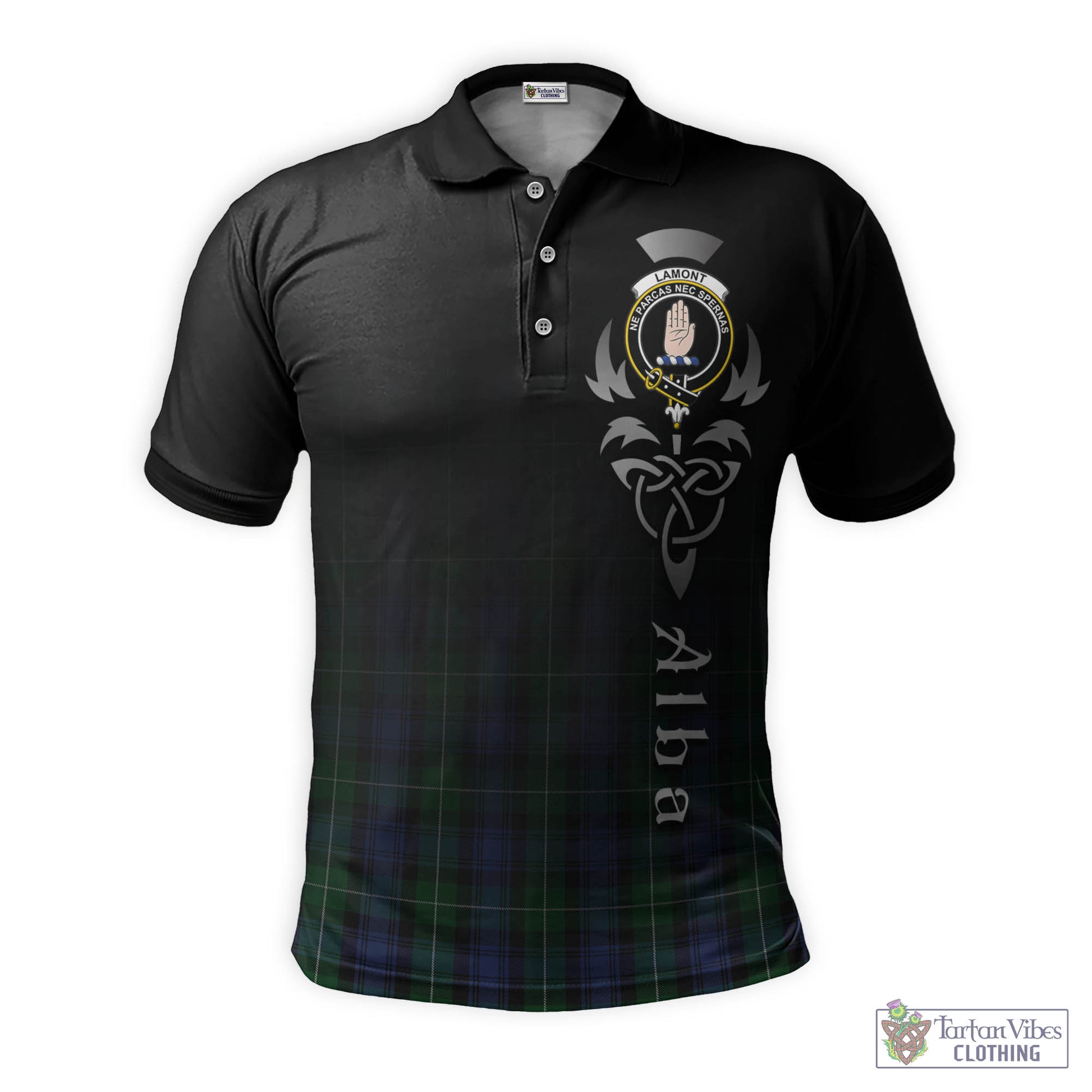 Tartan Vibes Clothing Lamont #2 Tartan Polo Shirt Featuring Alba Gu Brath Family Crest Celtic Inspired