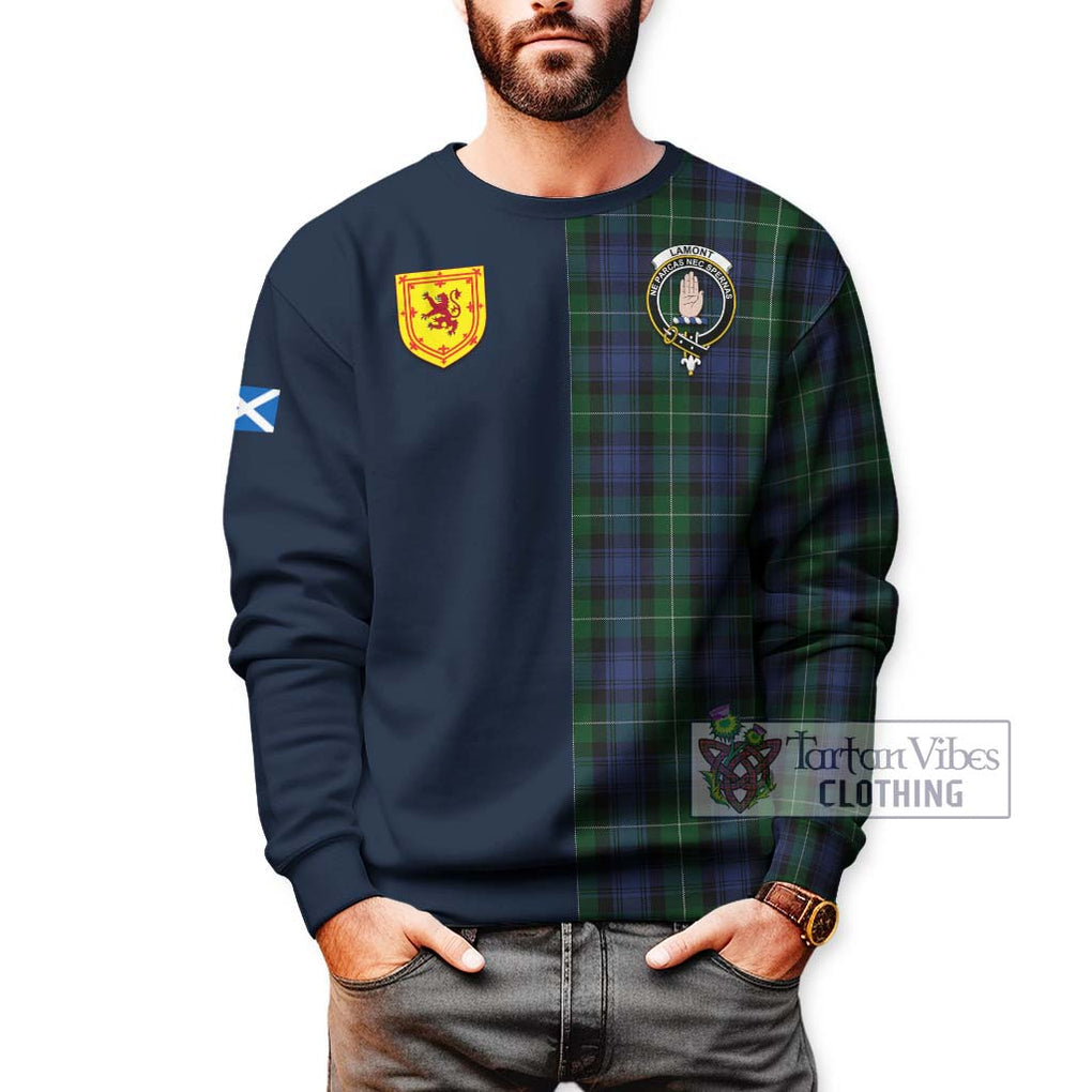 Tartan Vibes Clothing Lamont #2 Tartan Sweatshirt with Scottish Lion Royal Arm Half Style