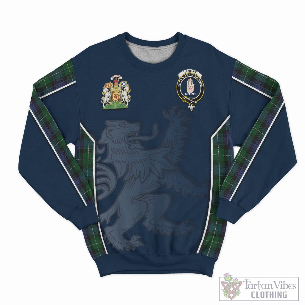 Tartan Vibes Clothing Lamont #2 Tartan Sweater with Family Crest and Lion Rampant Vibes Sport Style