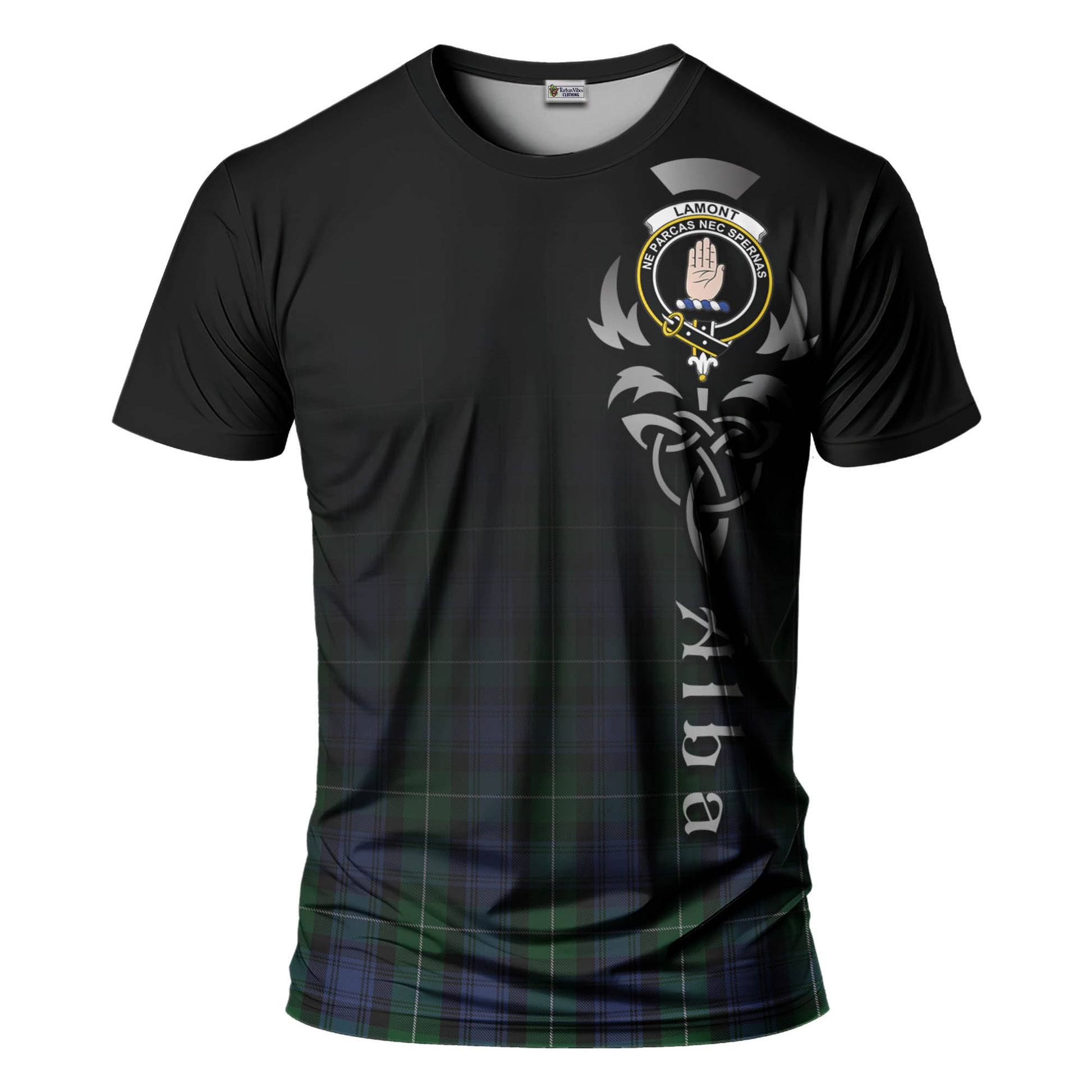 Tartan Vibes Clothing Lamont #2 Tartan T-Shirt Featuring Alba Gu Brath Family Crest Celtic Inspired