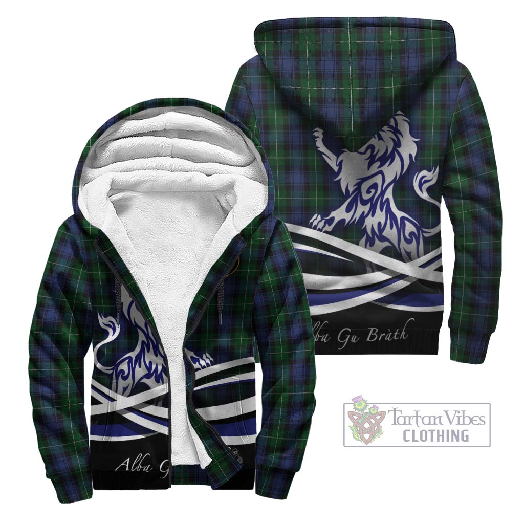 Tartan Vibes Clothing Lamont #2 Tartan Sherpa Hoodie with Alba Gu Brath Regal Lion Emblem