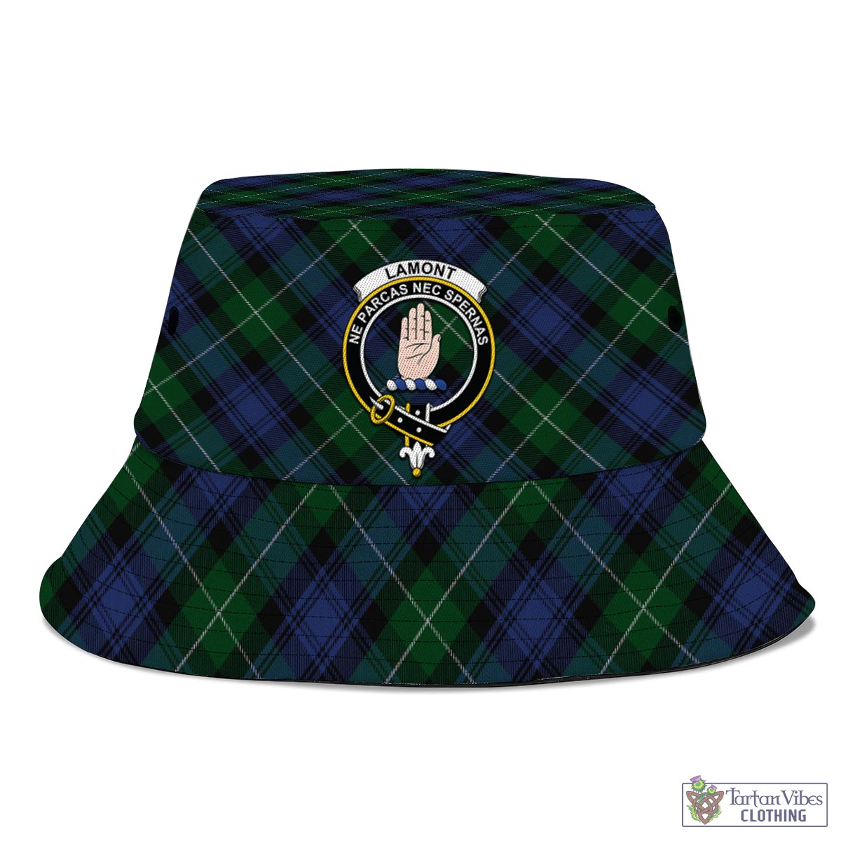 Tartan Vibes Clothing Lamont #2 Tartan Bucket Hat with Family Crest