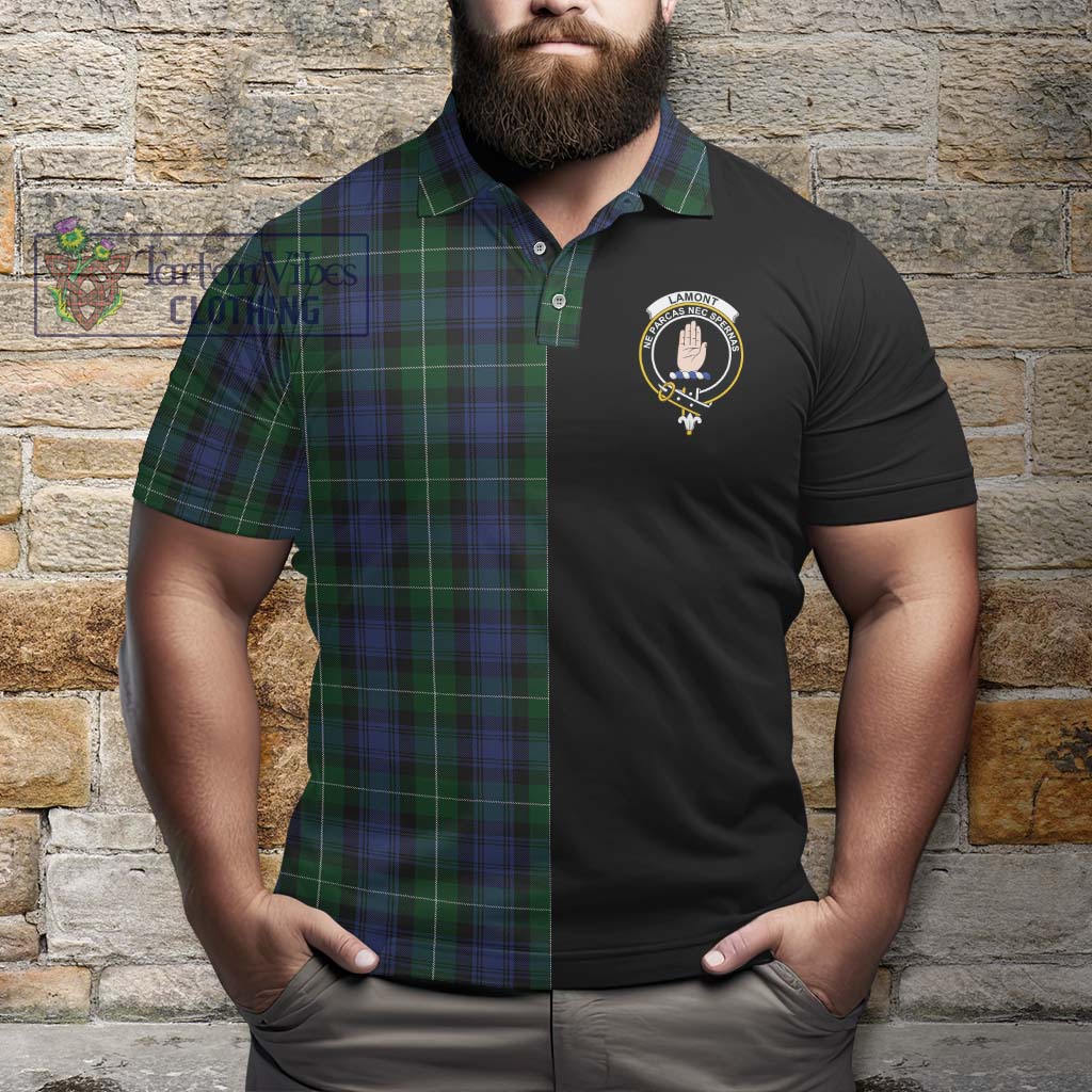 Tartan Vibes Clothing Lamont #2 Tartan Polo Shirt with Family Crest and Half Of Me Style