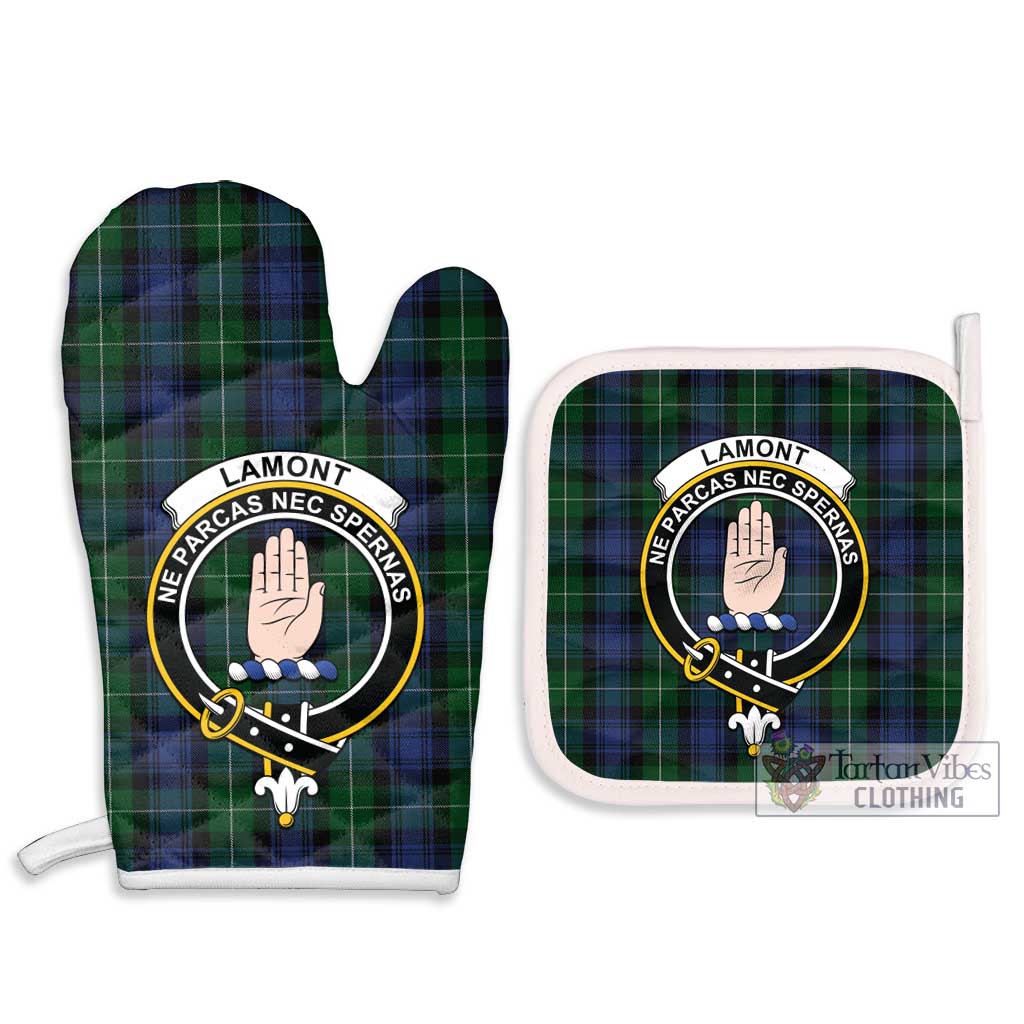 Tartan Vibes Clothing Lamont #2 Tartan Combo Oven Mitt & Pot-Holder with Family Crest