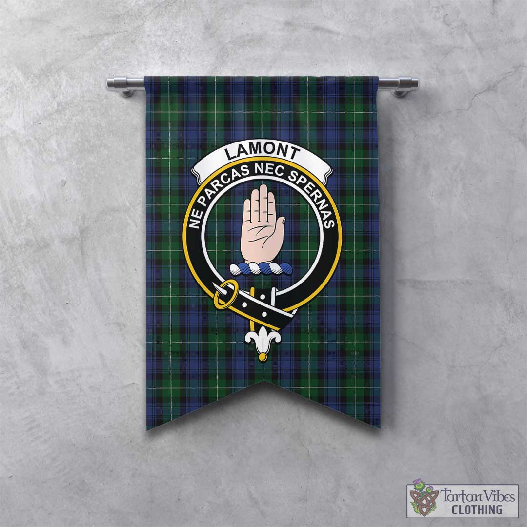 Tartan Vibes Clothing Lamont #2 Tartan Gonfalon, Tartan Banner with Family Crest