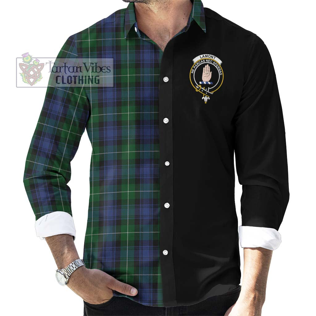 Tartan Vibes Clothing Lamont #2 Tartan Long Sleeve Button Shirt with Family Crest and Half Of Me Style