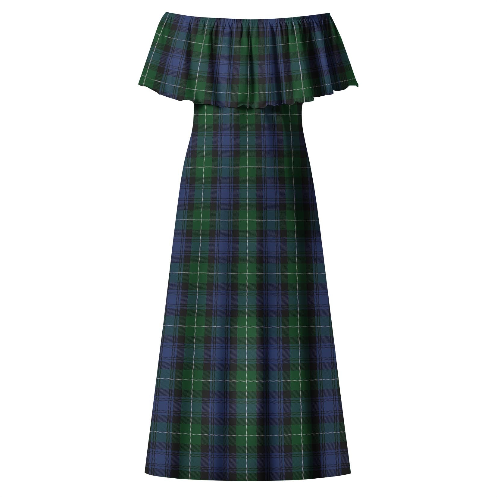 Lamont #2 Tartan Off Shoulder Long Dress - Tartanvibesclothing