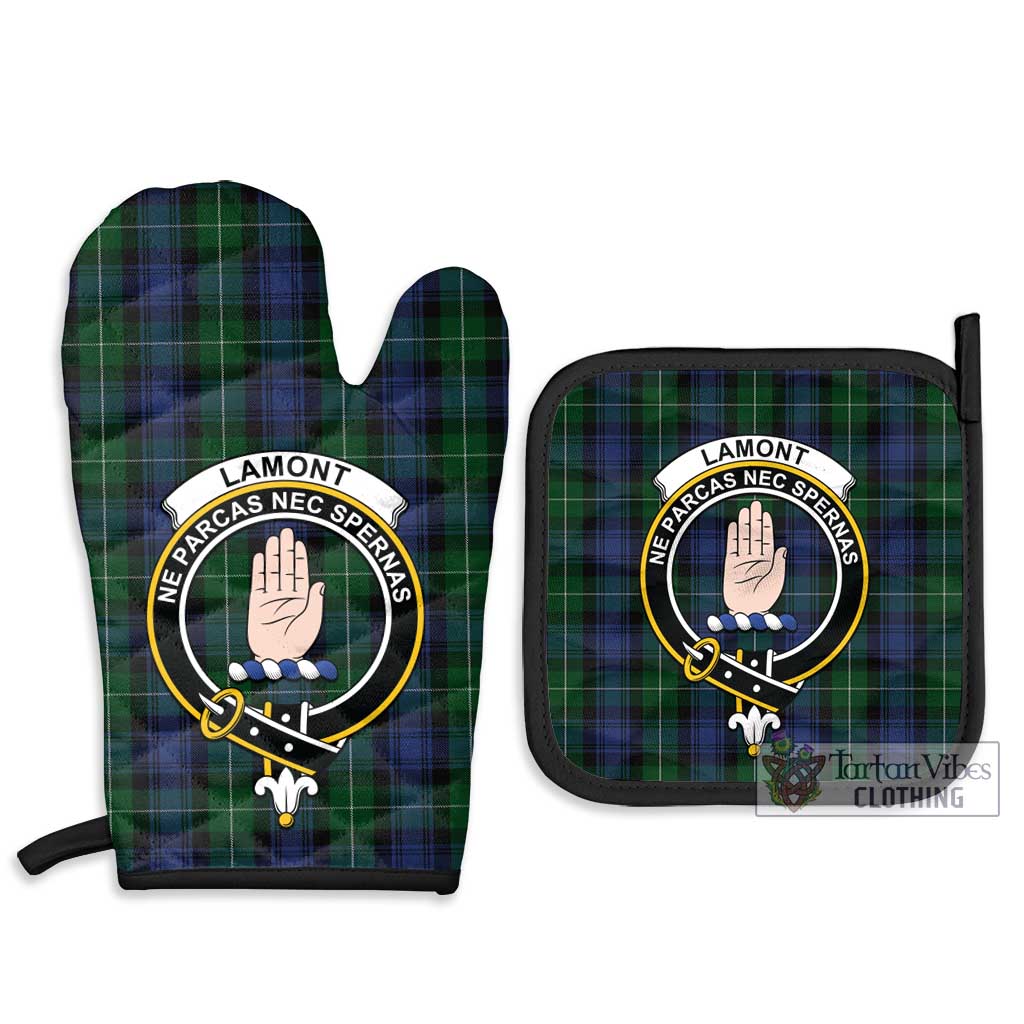 Tartan Vibes Clothing Lamont #2 Tartan Combo Oven Mitt & Pot-Holder with Family Crest