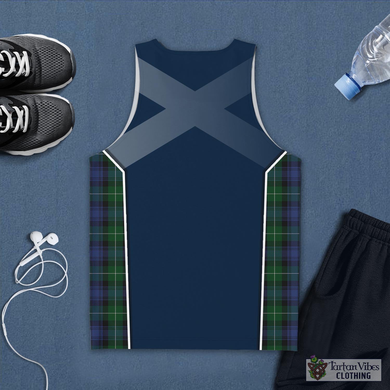 Tartan Vibes Clothing Lamont #2 Tartan Men's Tanks Top with Family Crest and Scottish Thistle Vibes Sport Style