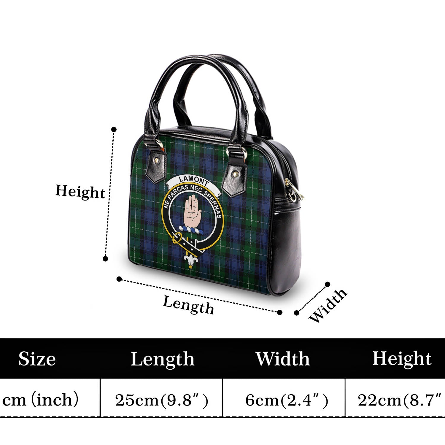 Lamont #2 Tartan Shoulder Handbags with Family Crest - Tartanvibesclothing Shop