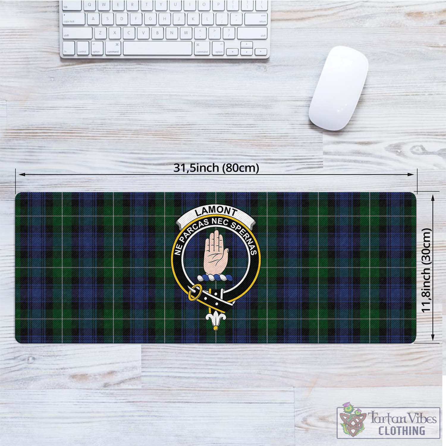 Tartan Vibes Clothing Lamont #2 Tartan Mouse Pad with Family Crest