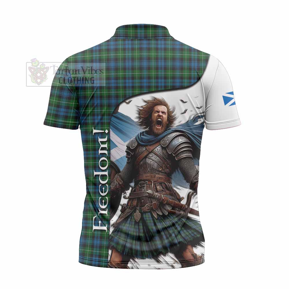 Tartan Vibes Clothing Lamont Crest Tartan Zipper Polo Shirt Inspired by the Freedom of Scottish Warrior