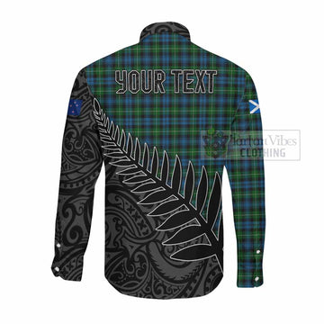 Lamont Crest Tartan Long Sleeve Button Shirt with New Zealand Silver Fern Half Style