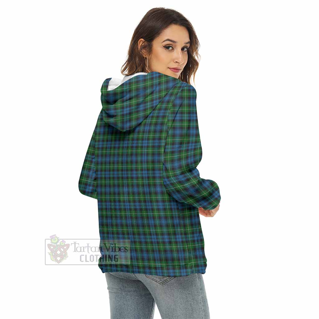 Tartan Vibes Clothing Lamont Tartan Women's Borg  Half Zip Fleece Hoodie