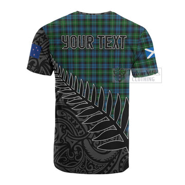 Lamont Crest Tartan Cotton T-shirt with New Zealand Silver Fern Half Style