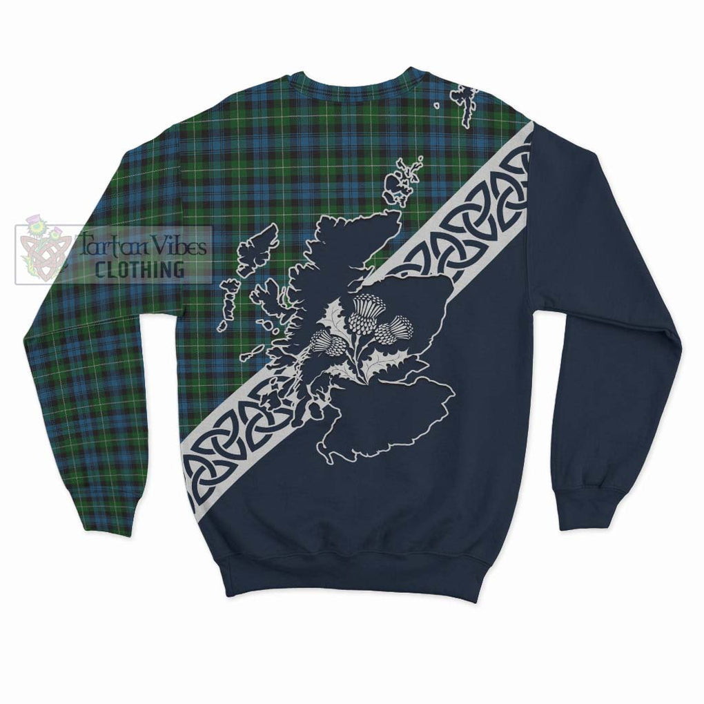 Tartan Vibes Clothing Lamont Tartan Sweatshirt Featuring Thistle and Scotland Map