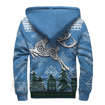 Lamont Clan Christmas Sherpa Hoodie Celtic Reindeer Style