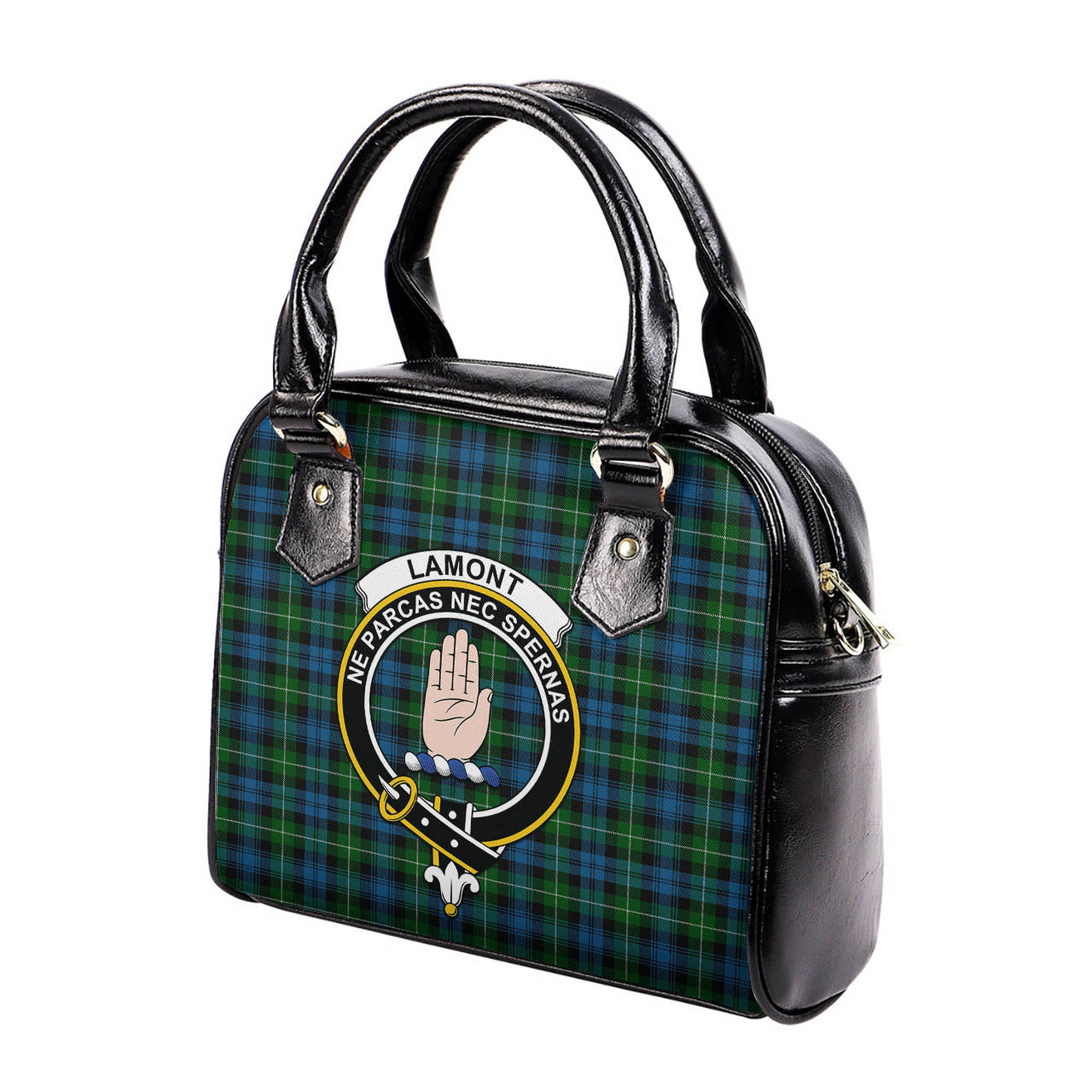 Lamont Tartan Shoulder Handbags with Family Crest - Tartanvibesclothing