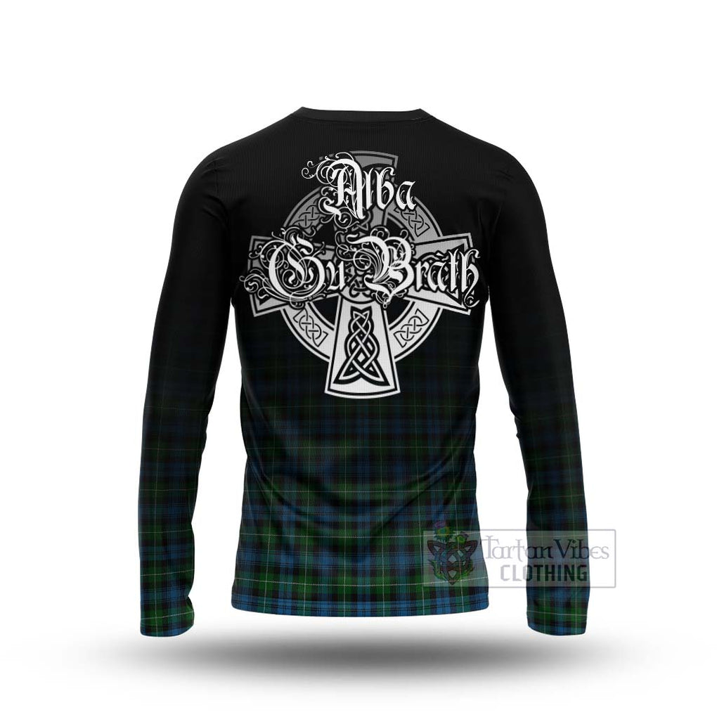 Tartan Vibes Clothing Lamont Tartan Long Sleeve T-Shirt Featuring Alba Gu Brath Family Crest Celtic Inspired