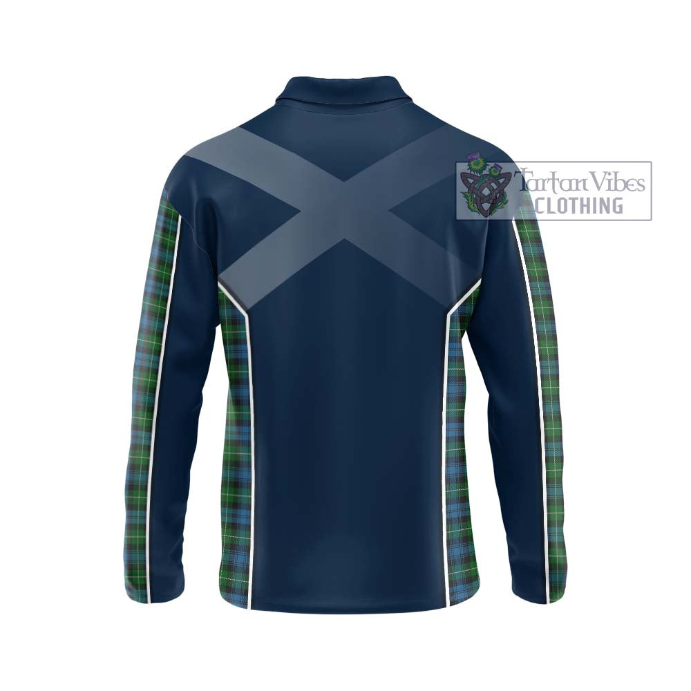 Lamont Tartan Long Sleeve Polo Shirt with Family Crest and Lion Rampant Vibes Sport Style - Tartan Vibes Clothing