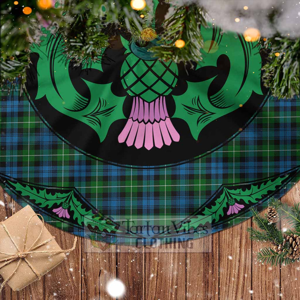 Tartan Vibes Clothing Lamont Tartan Christmas Tree Skirt Scottish Thistle Style