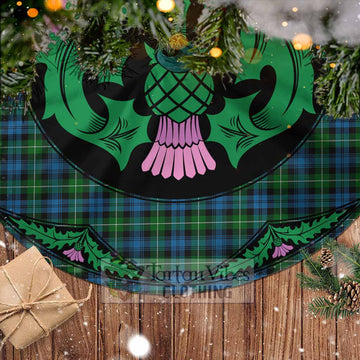 Lamont Tartan Christmas Tree Skirt Scottish Thistle Style