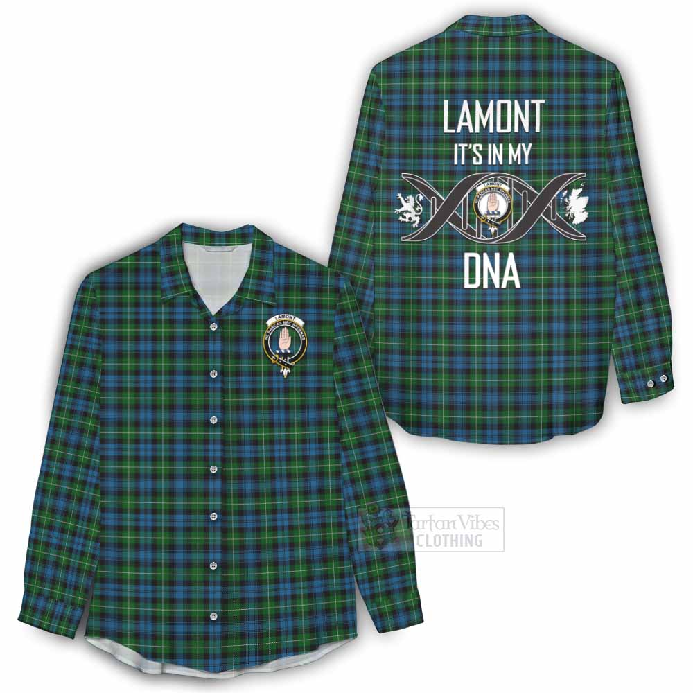 Tartan Vibes Clothing Lamont Tartan Women's Casual Shirt with Family Crest DNA In Me Style