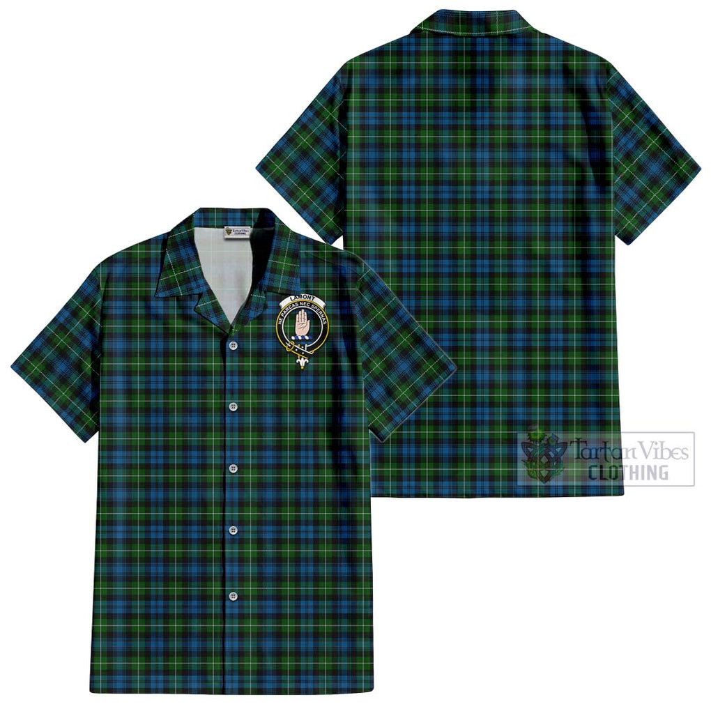 Lamont Tartan Cotton Hawaiian Shirt with Family Crest Kid - Tartan Vibes Clothing