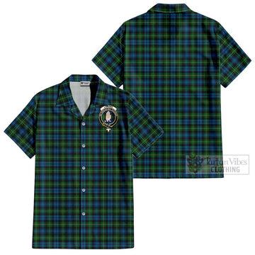 Lamont Tartan Cotton Hawaiian Shirt with Family Crest