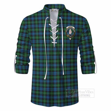 Lamont Tartan Ghillie Kilt Shirt with Family Crest DNA In Me Style