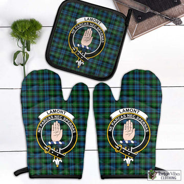 Lamont Tartan Combo Oven Mitt & Pot-Holder with Family Crest