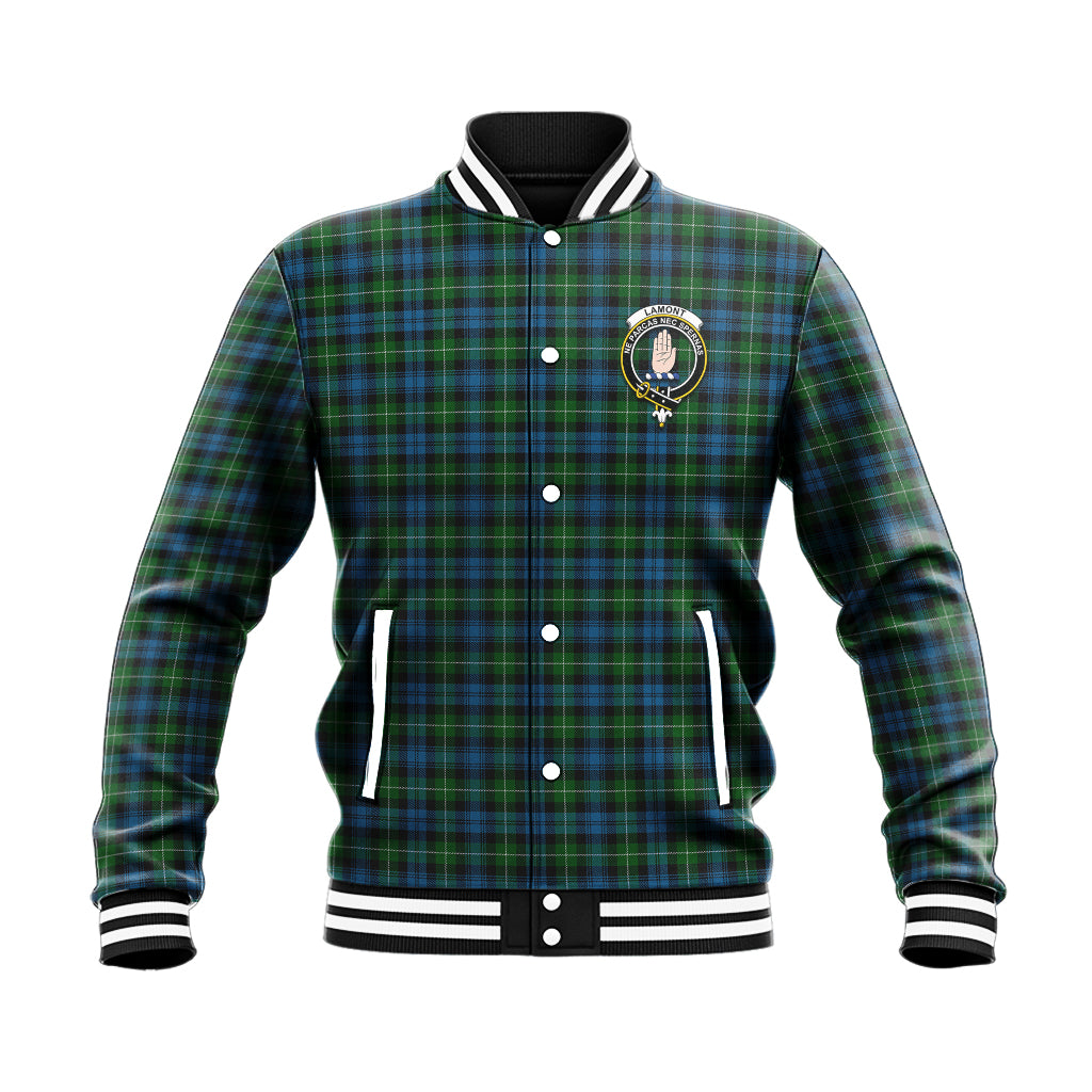 Lamont Tartan Baseball Jacket with Family Crest - Tartan Vibes Clothing